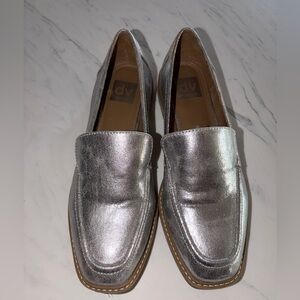 Dolce vida silver slip on sparkle Loafers shoes 9 Fran flats
